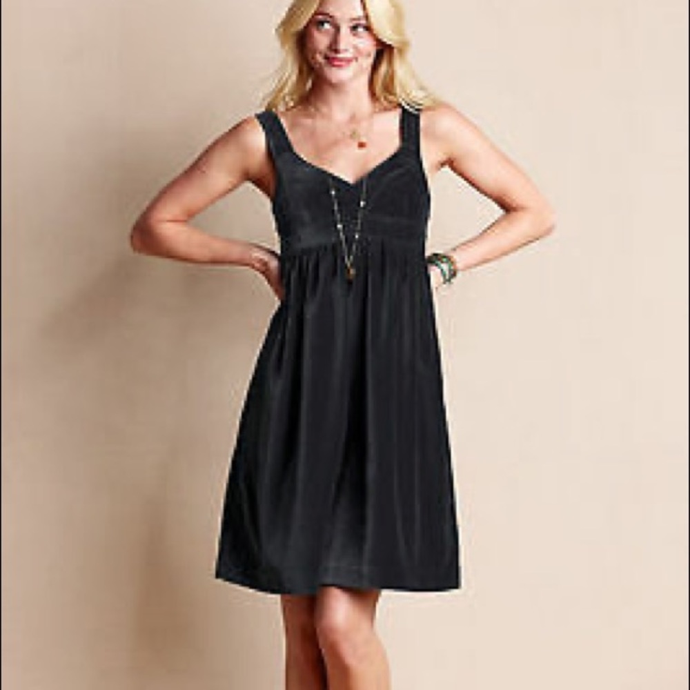 Lands End Canvas Gray Fully lined Mini Dress